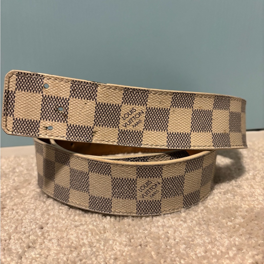 Louis Vuitton Damier Checkered Leather Belt Brown – Authentic - Picture 2 of 9